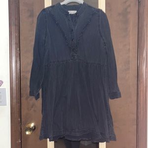 Madewell black/charcoal denim babydoll dress size medium